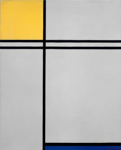 Composition with Yellow, Blue and Double Line by Piet Mondrian